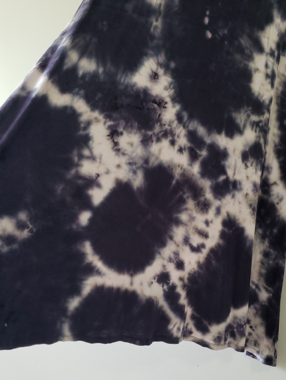 Natural Life Tie-Dye Long Sleeve Maxi Dress Medium Navy Blue White Boho Hippie - Picture 6 of 14